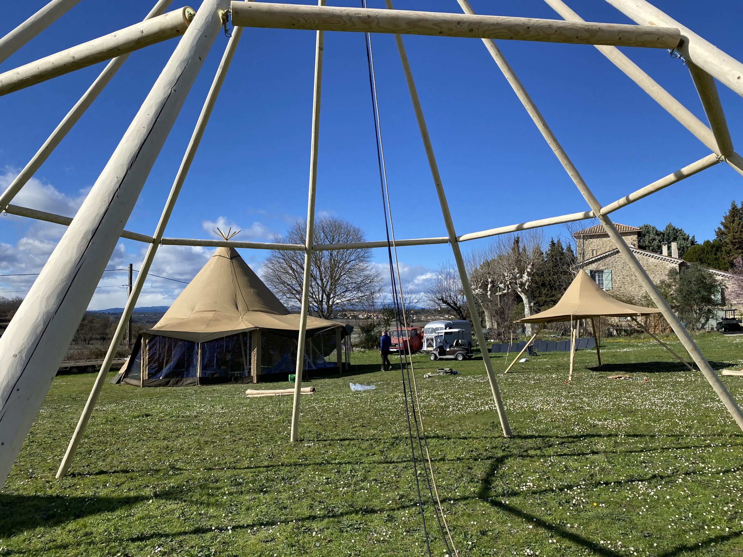 Mise en place des poteaux